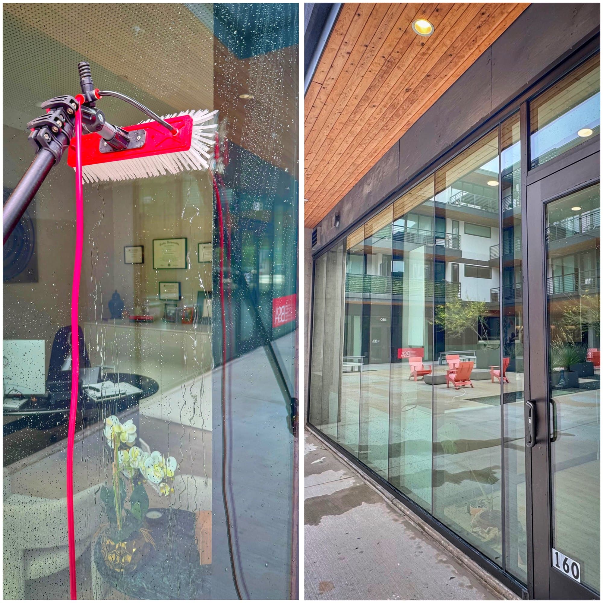 Storefront window cleaning